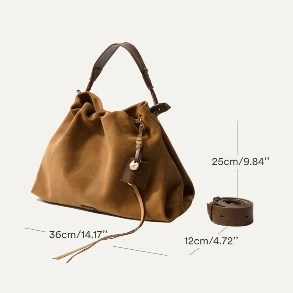 Small Gather Bag Set - Ochre Suede - Picture 13 of 13